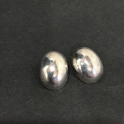 Vintage, 925 sterling, silver stud earrings chunky large