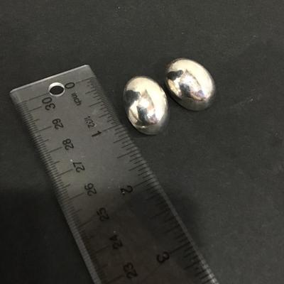Vintage, 925 sterling, silver stud earrings chunky large