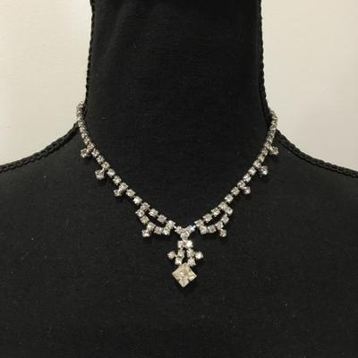 Beautiful, vintage Weiss crystal rhinestone, art, deco, necklace