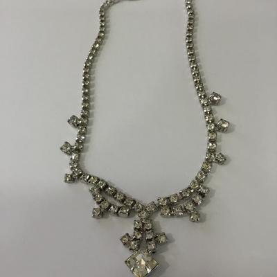 Beautiful, vintage Weiss crystal rhinestone, art, deco, necklace