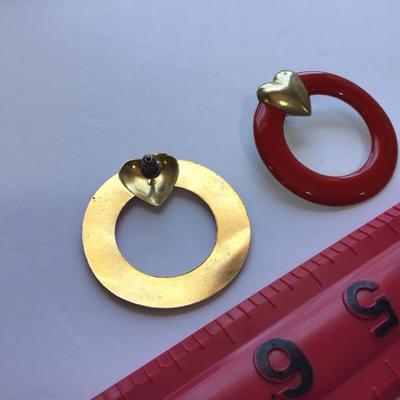 Vintage Meatal Ted And Gold Earrings Vintage