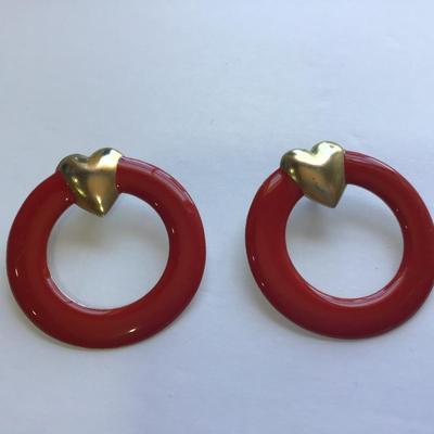 Vintage Meatal Ted And Gold Earrings Vintage