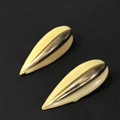 Vintage Enamel Brass Style Earrings