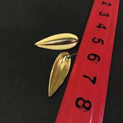 Vintage Enamel Brass Style Earrings