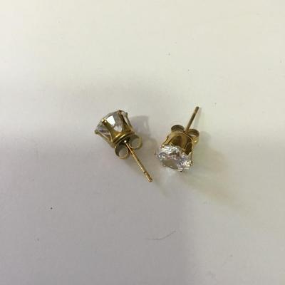 Beautiful, vintage, crystal rhinestone stud, earrings, gold toned