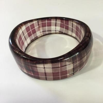 Large, chunky vintage plaid Bengal bracelet