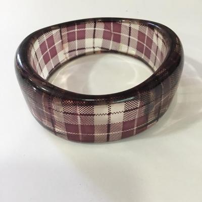 Large, chunky vintage plaid Bengal bracelet