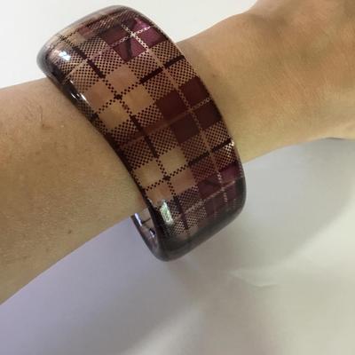 Large, chunky vintage plaid Bengal bracelet