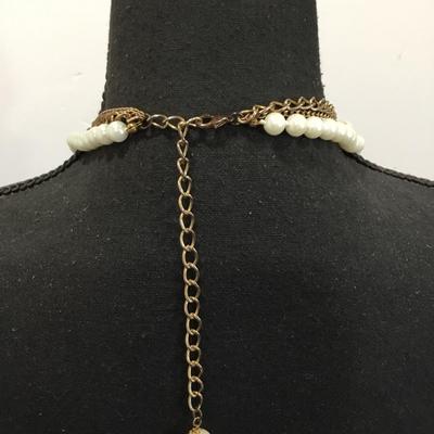 Fashion, faux pearl statement necklace