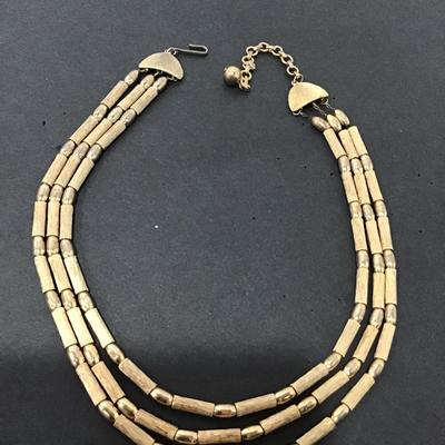 Vintage Brushed Gold Collar Necklace