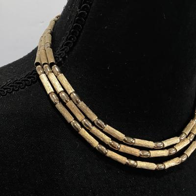 Vintage Brushed Gold Collar Necklace