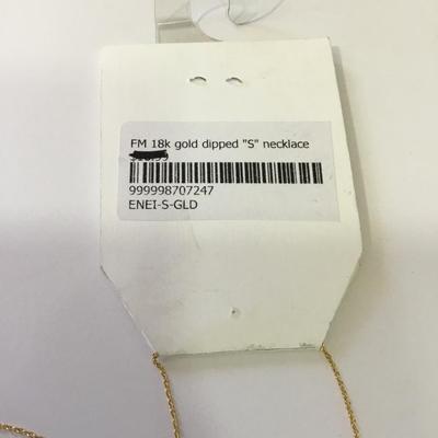 Dainty 18 K gold dipped S necklace