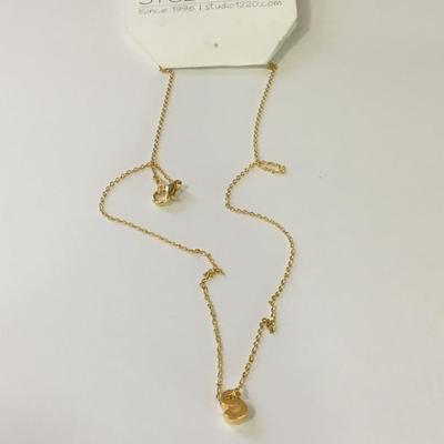 Dainty 18 K gold dipped S necklace