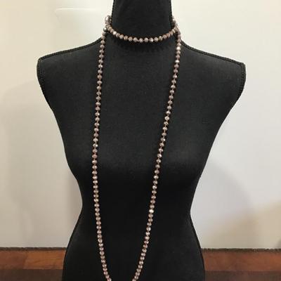 Cocoa Faceted Glass Necklace