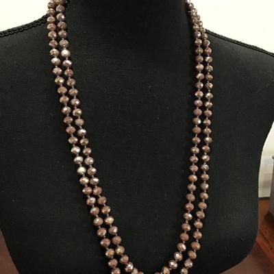 Cocoa Faceted Glass Necklace