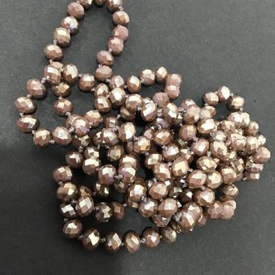 Cocoa Faceted Glass Necklace