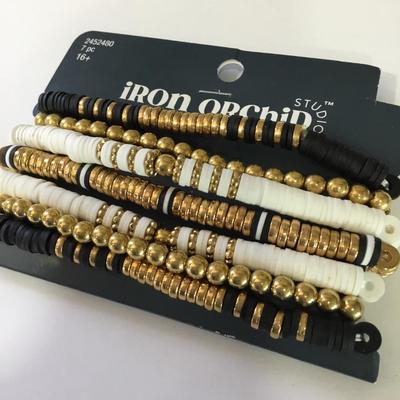7 piece iron, orchid, bracelets