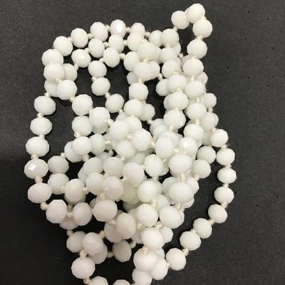 White Faceted Glass Necklace