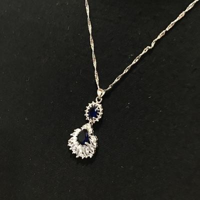 Blue And Crystal Fashion Necklace