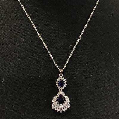 Blue And Crystal Fashion Necklace