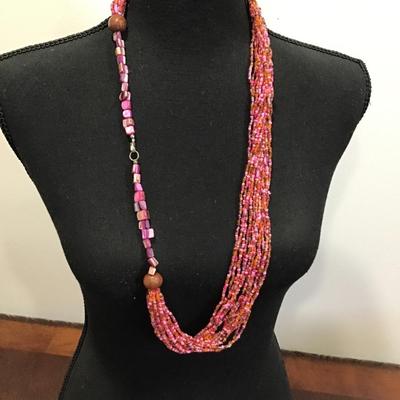 Fashion Multi Strand Glass Beaded Necklace