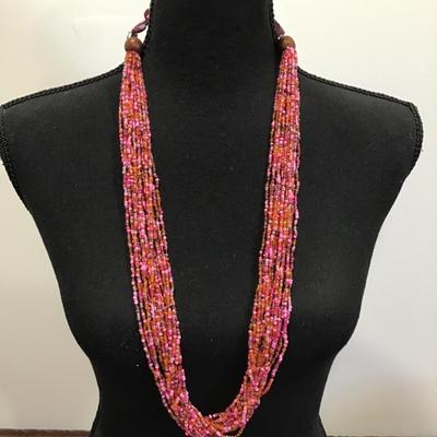 Fashion Multi Strand Glass Beaded Necklace
