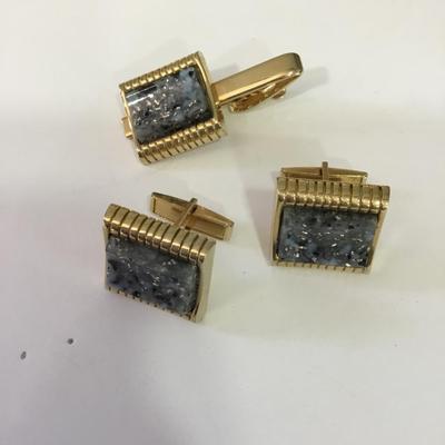 Vintage, men’s cufflinks and tie clip