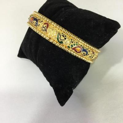 Rare collectible Swara creations brass golden Kada bangle bracelet, peacock image
