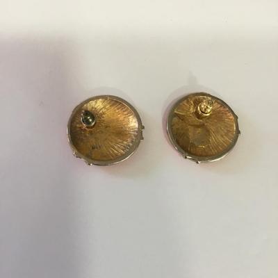 Nice vintage, orange enamel stud earrings