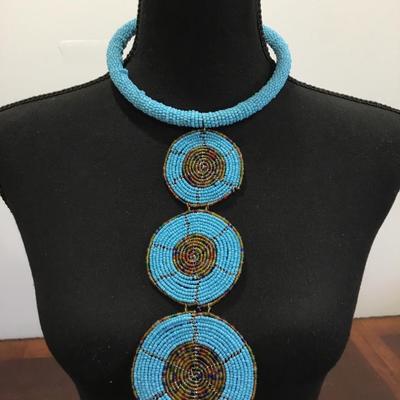 Beautifully handcrafted, vintage Native American statement, necklace