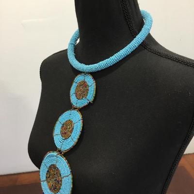 Beautifully handcrafted, vintage Native American statement, necklace