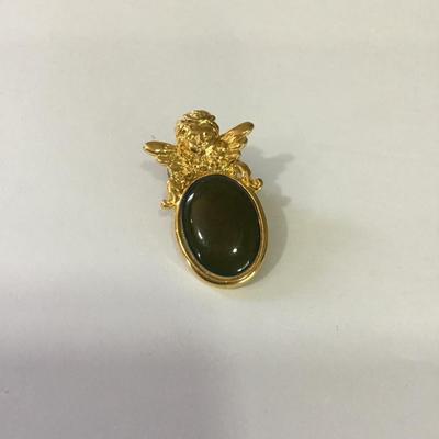 Vintage pin Color changing cherub angel