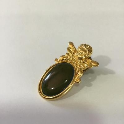 Vintage pin Color changing cherub angel