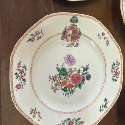 Sale Photo Thumbnail #56: Possibly, Samson Porcelain is a copy of earlier styles from the 18th century. The bowls are unmarked, and they have some flea-sized chips on the edges. They are at The ReStore for inspection during regular business hours. 2 bowls and 2 plates