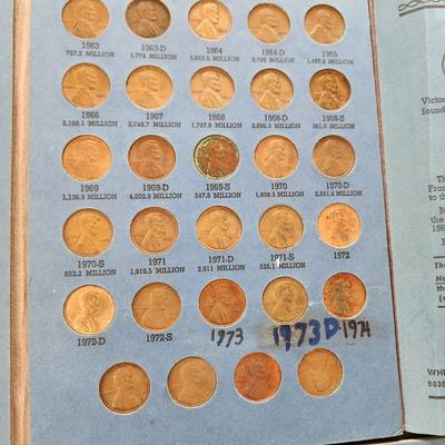 Whitman Coin books with Coins Pennies Nickles Dimes