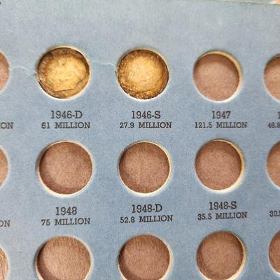 Whitman Coin books with Coins Pennies Nickles Dimes