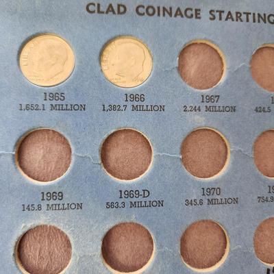 Whitman Coin books with Coins Pennies Nickles Dimes