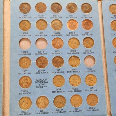 Whitman Coin books with Coins Pennies Nickles Dimes