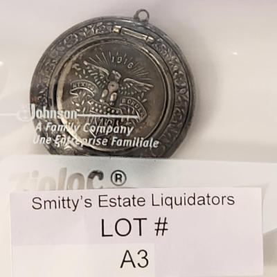 1916 USNG Mexican Border Powder Case w Mirror Pendant