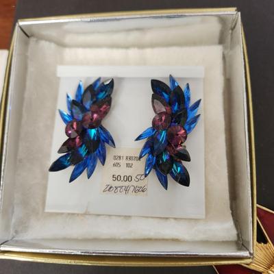 Lot of Costume Jewelry Necklaces , Pins, Brooches , Bangles , Earings Austrian Crystal , Trifari, Mid Century Freirich , J.J.