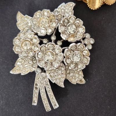 Lot of Costume Jewelry Necklaces , Pins, Brooches , Bangles , Earings Austrian Crystal , Trifari, Mid Century Freirich , J.J.