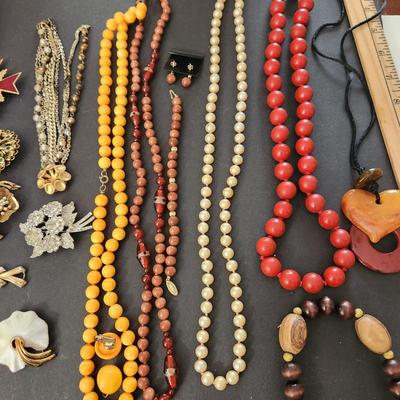 Lot of Costume Jewelry Necklaces , Pins, Brooches , Bangles , Earings Austrian Crystal , Trifari, Mid Century Freirich , J.J.