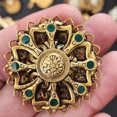 Lot of Costume Jewelry Necklaces , Pins, Brooches , Bangles , Earings Austrian Crystal , Trifari, Mid Century Freirich , J.J.