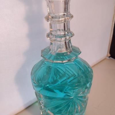 Clear Glass/Crystal Decanter with Stopper- Approx 12" Tall