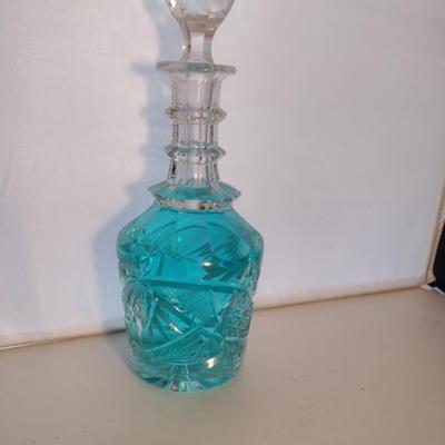 Clear Glass/Crystal Decanter with Stopper- Approx 12" Tall