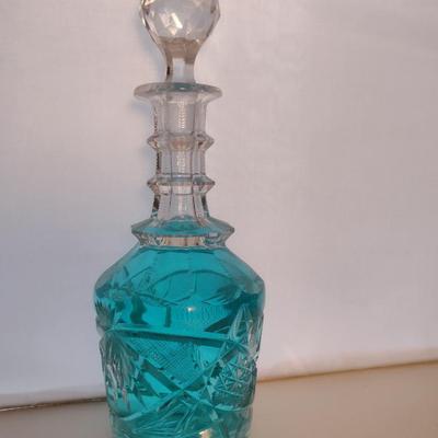 Clear Glass/Crystal Decanter with Stopper- Approx 12" Tall