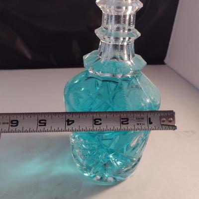 Clear Glass/Crystal Decanter with Stopper- Approx 12" Tall