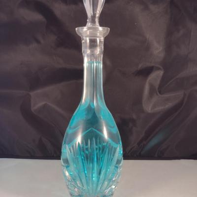 Clear Glass/Crystal Decanter with Stopper- Approx 15" Tall