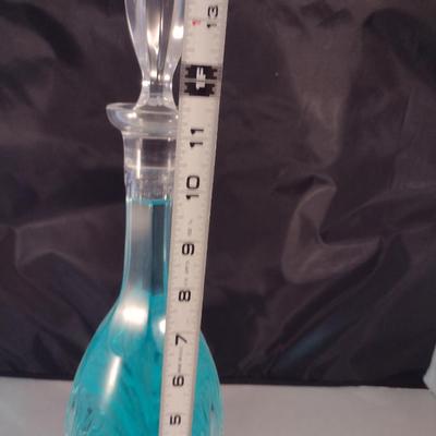 Clear Glass/Crystal Decanter with Stopper- Approx 15" Tall
