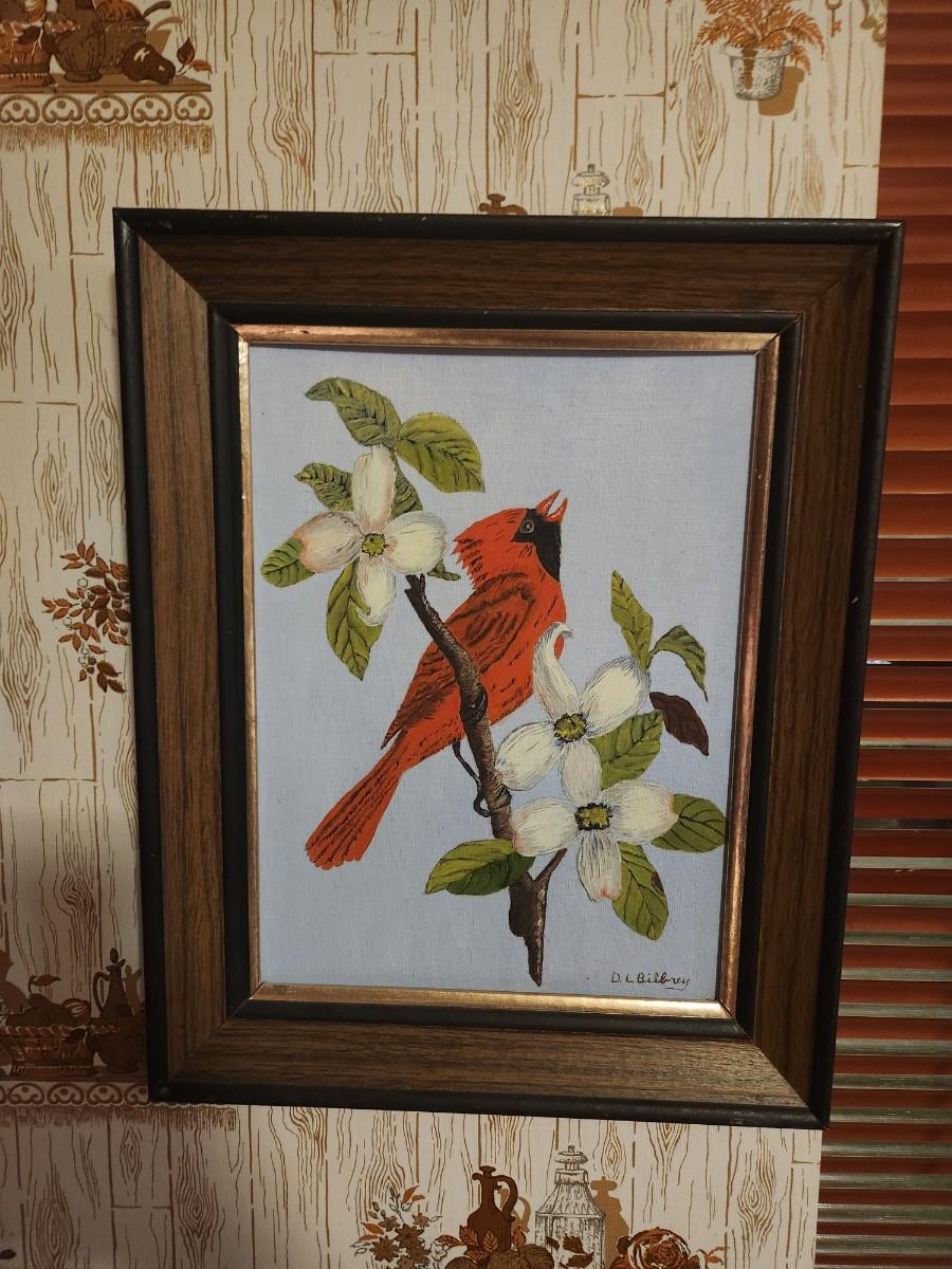 Framed Cardinal Painting | EstateSales.org